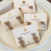 Coffee Flocking Bear Earrings Comfortable Ear Studs Student Fashion Accessories for Daily Commute or Social Event