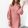 Womens Turtleneck Sweater Dress Ladies Long Sleeve Jumper  Dresses