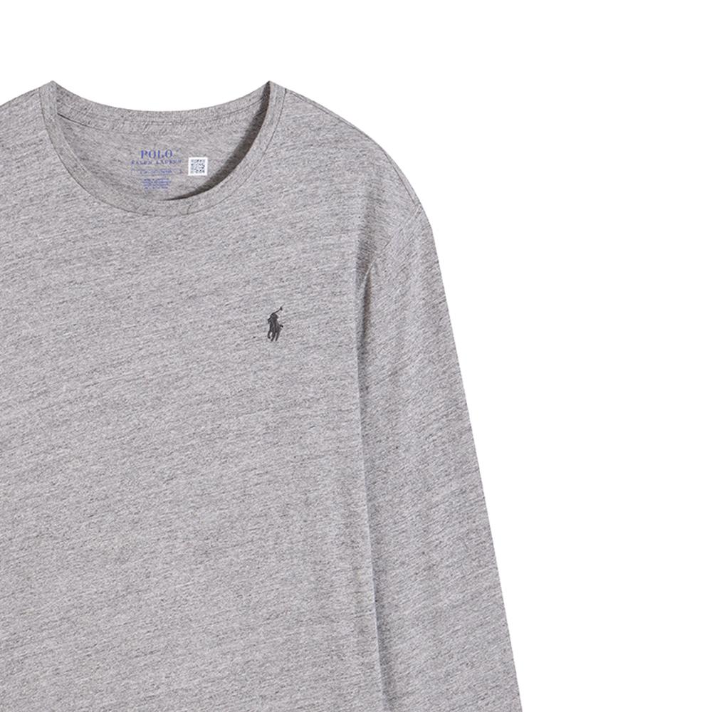 Polo Ralph Lauren Solid Color Pony Embroidered Crew Neck Long Sleeve T-Shirt Men Tops Gray 710627433-002