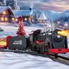 1Set Electric Train Track Set with Sound Retro Simulation Rail Car Model Children Railway Toys Kids Christmas Gift