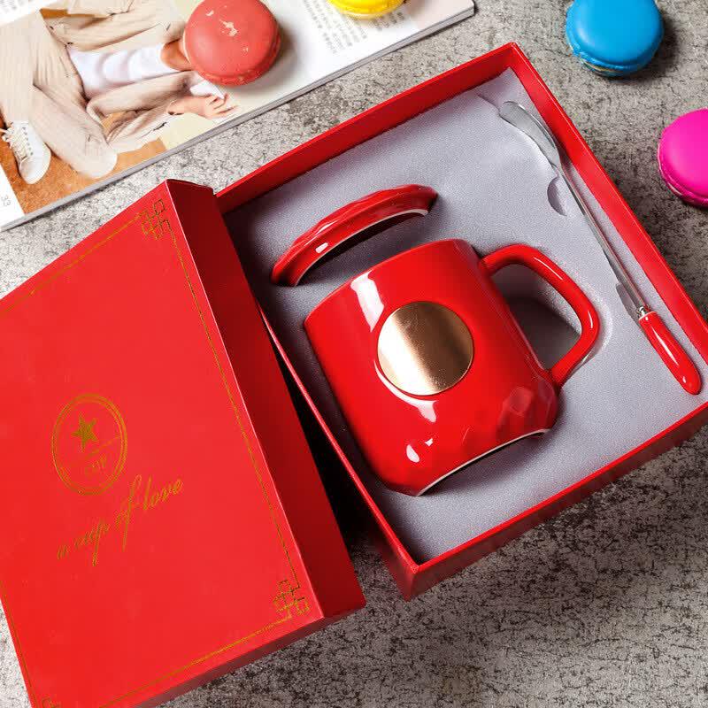 Teaxun Starbuck-Style Ceramic Mug Gift Set