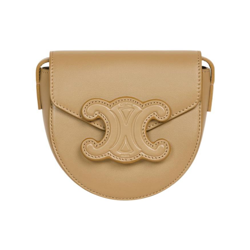 

Celine Besace Cuir Triomphe Saddle Bag Women Saddle Bag Olive 10J303DPQ-31OV Basic Set (Bag+Dust Bag)
