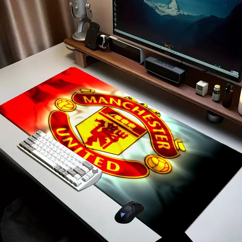 Flaming Manchester Crest Mouse Pad Office Desk Mat, Gaming Mouse Pad Mousepad, Keyboard pad,Heavy-Duty Non-Slip Rubber Backing, Gift