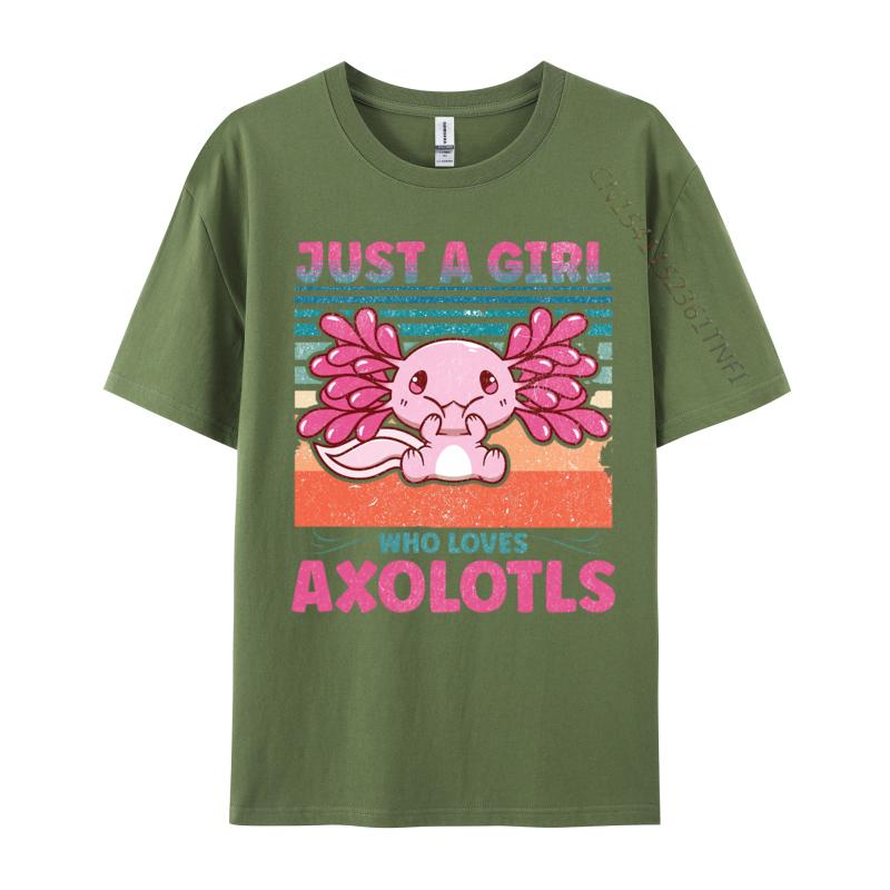 Loves Axolotls Tshirt Plain Autumn Cotton Male Tops Tees TShirt Kawaii Axolotls Tshirts Anime T Shirts