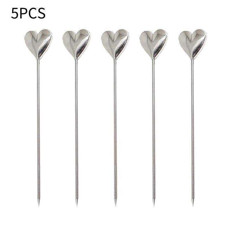 5-10Pcs Creative Stainless Steel Cocktail Picks Martini Picks Juice Decoration Picks Bar Bartending Tools Kitchen Accessories