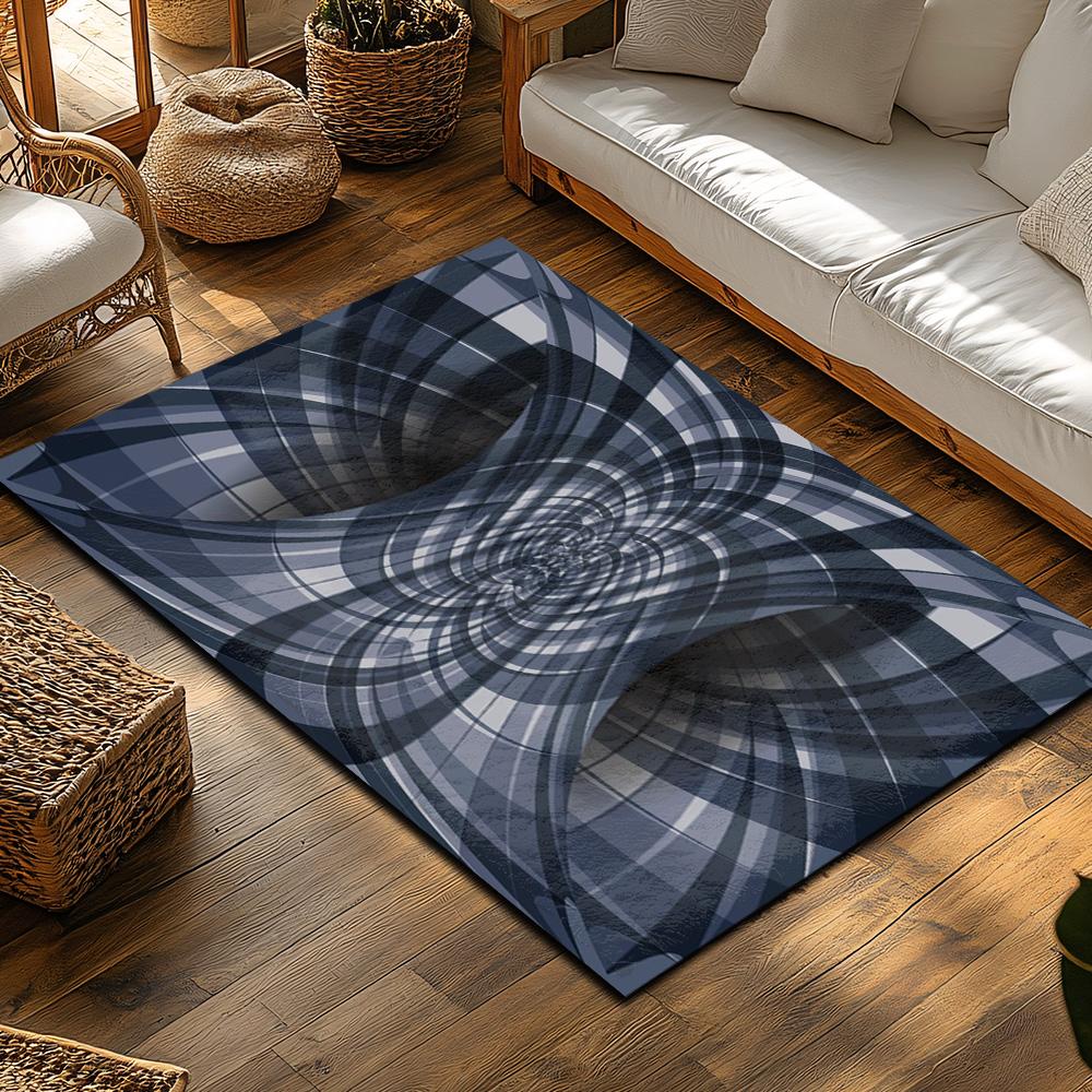 Tuniu Abstract Warp Geometric Irregular Rug Floor Mat for Living Room Bedroom Kitchen Decor