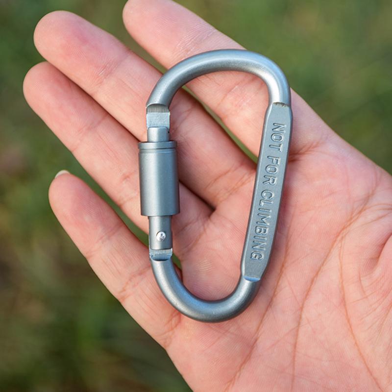 8cm D-Ring Carabiner Hooks Camping Equipment Alloy Aluminum Survival Gear Camp Mountaineering Hook Outdoor Travel Kit Carabiner