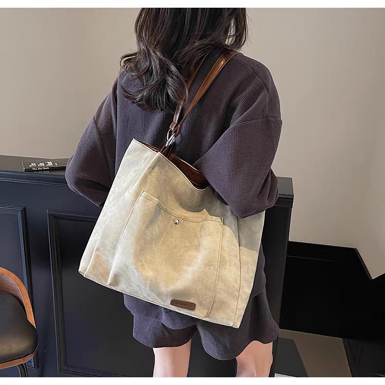 

Корейская простая холщовая сумка большой емкости Женская модная сумка-тоут для поездок на работу, на плечо, нишевая, универсальная 33x12x30 зелёный