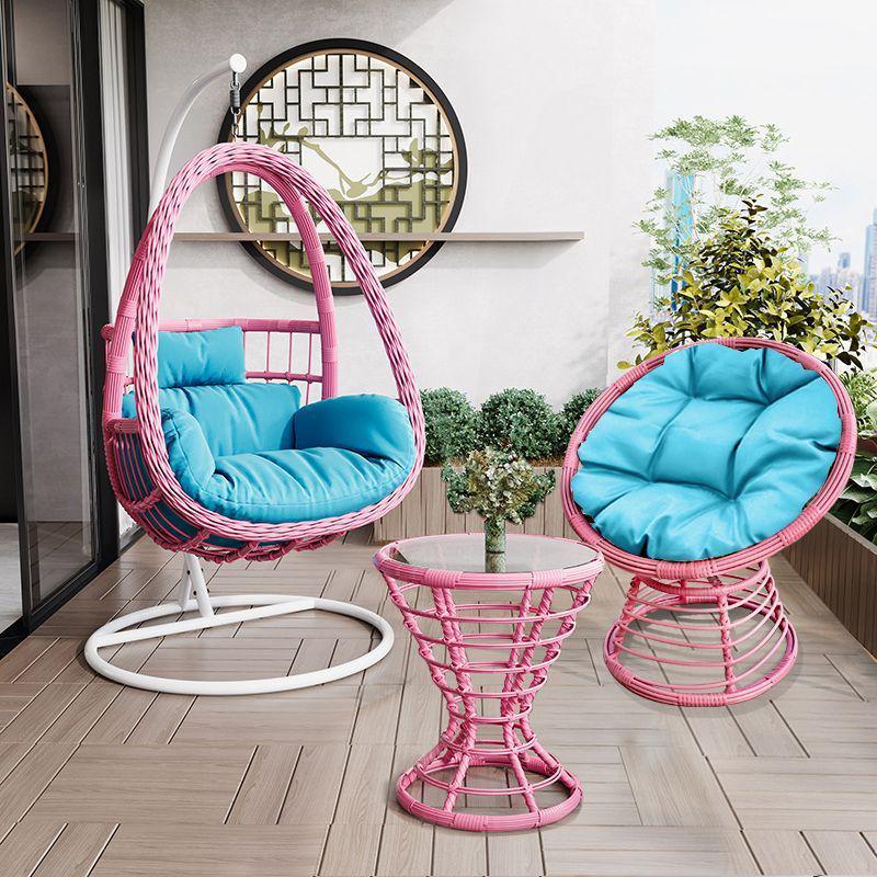 Indoor/Outdoor Rattan Hanging Basket Chair: Rocking Double Swing & Lazy Hammock
