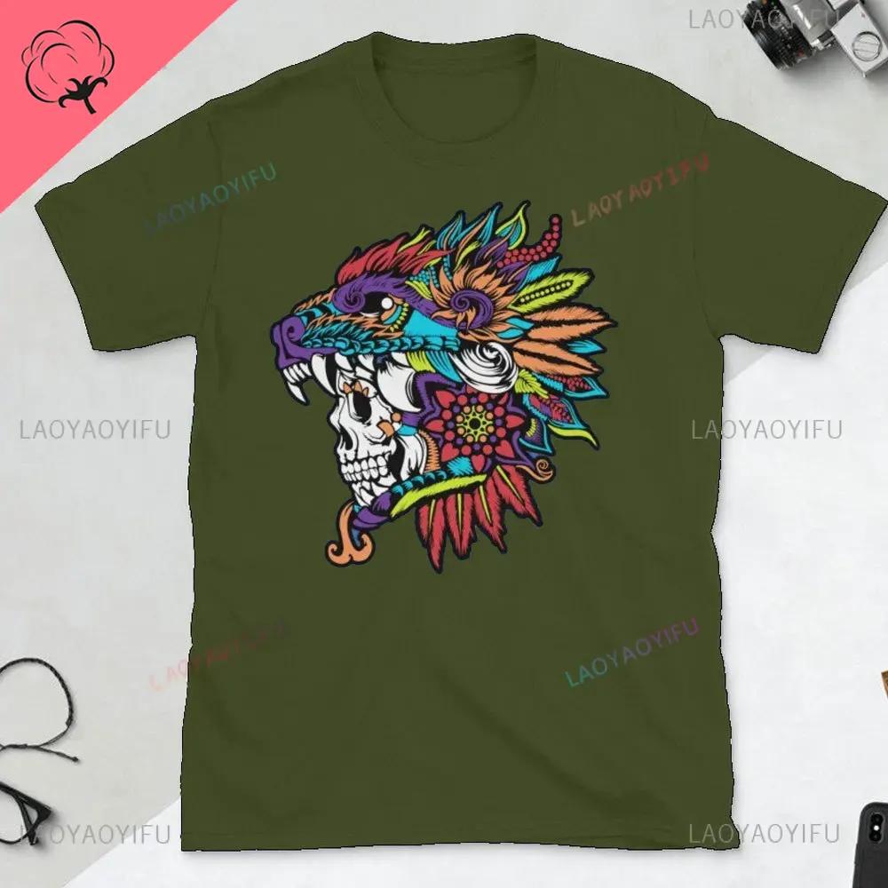 Tlaloc Quetzalcoatl Aztéčtí Bohové Starověcí Bohové Mexické Tričko Pánské Aztécké Tričko Aztécký Potisk Trička z Mexika Mexické Oblečení Muži