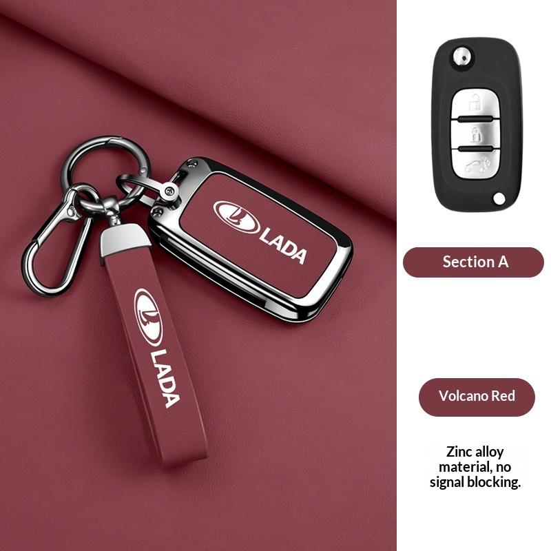 Zinc Alloy Leather Car Key Case Key Case LADA Vesta Granta XRay Kalina Priora Sedan Sport Key Case Folding Key Car Key Case