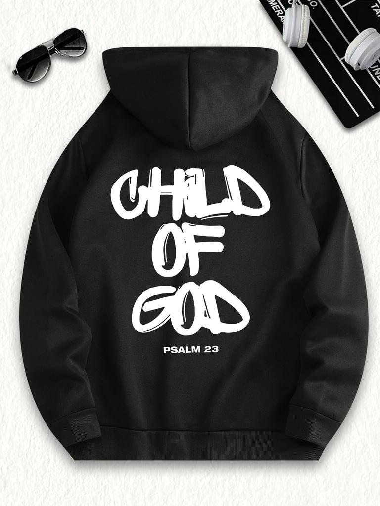 Men'S Faith-Inspired Art Letter Hoodie Beige All-Season Comfort Everyday Pullover for Men Casual Wear Hoodie