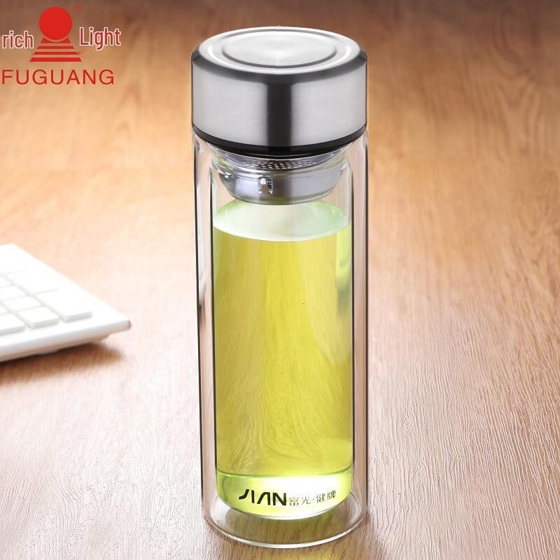 FUGUANG Double-Wall Glass Portable Tea & Water Bottle