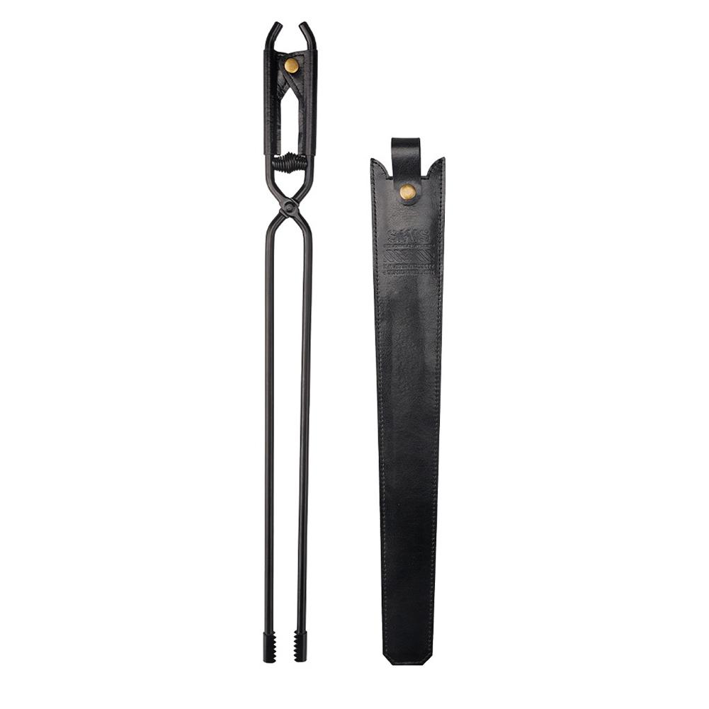 Thickened Fire Tongs with Leather Cover Bonfire Firewood Clip Anti-Scald Long Handle Fire Poker Outdoor Camping BBQ Tools