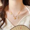 Electroplated carp blessing character safety lock necklace new Chinese niche collarbone chain retro temperament necklace women