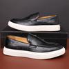 Fashion Men's Casual Shoes Embossed Leather Men Fashion British Style Penny Loafers Mens Slip-on Thick Sole Outdoor Flats