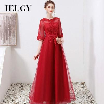Noiva brindando roupas nova seção longa era mais fino vestido de noite de casamento feminino vermelho
