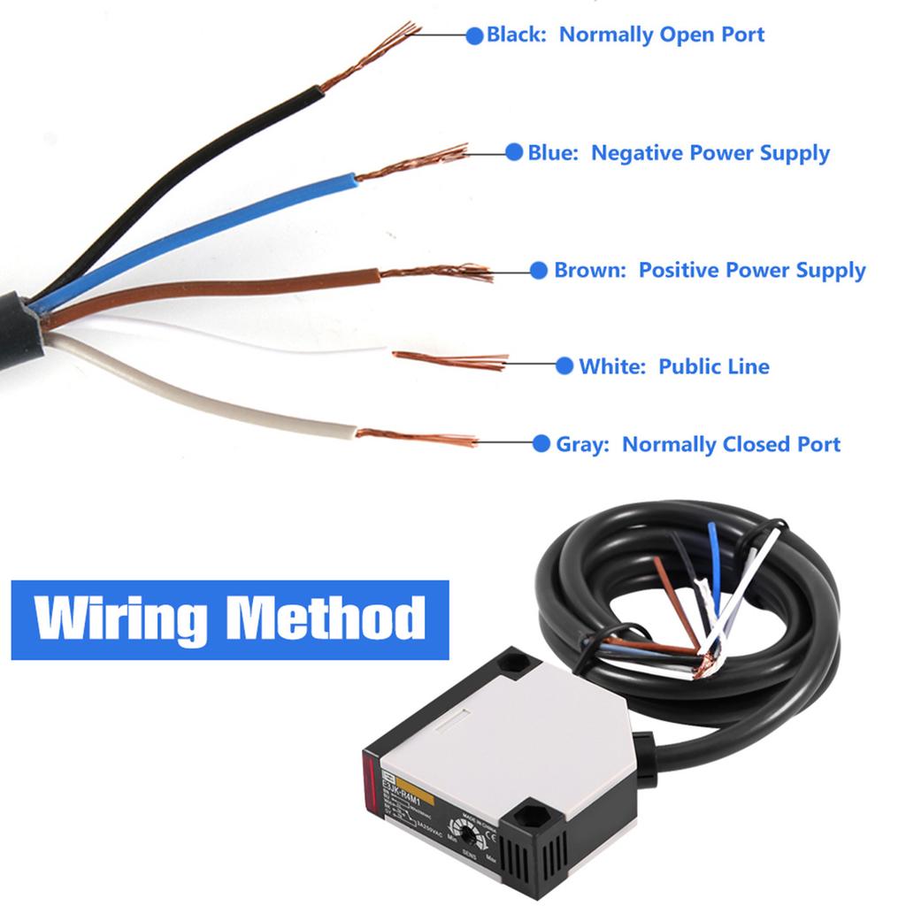 Odbicie lustrzane Fotoelektryczny AC 90-250 V 3 A E3Jk R4M1 Czujnik Przełącznik