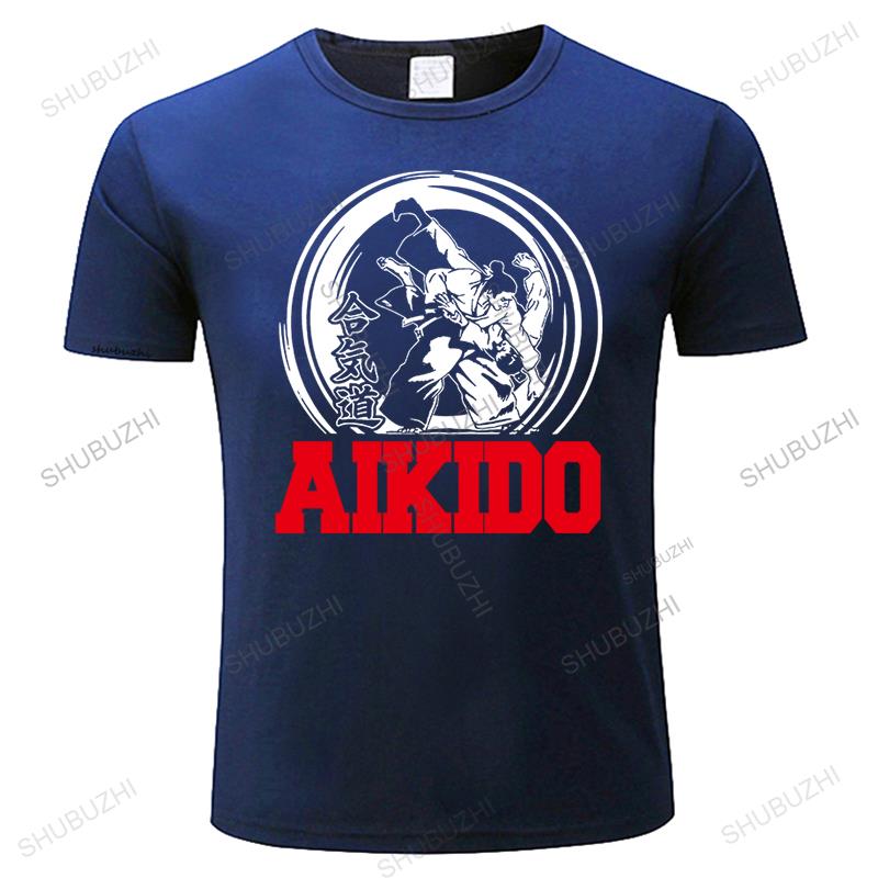 Aikido Japanese Martial Arts Shinai Kendo T Shirt for Men Cotton Tshirt Unique Tees Short Sleeve Samurai Spirit Tshirt Clothing