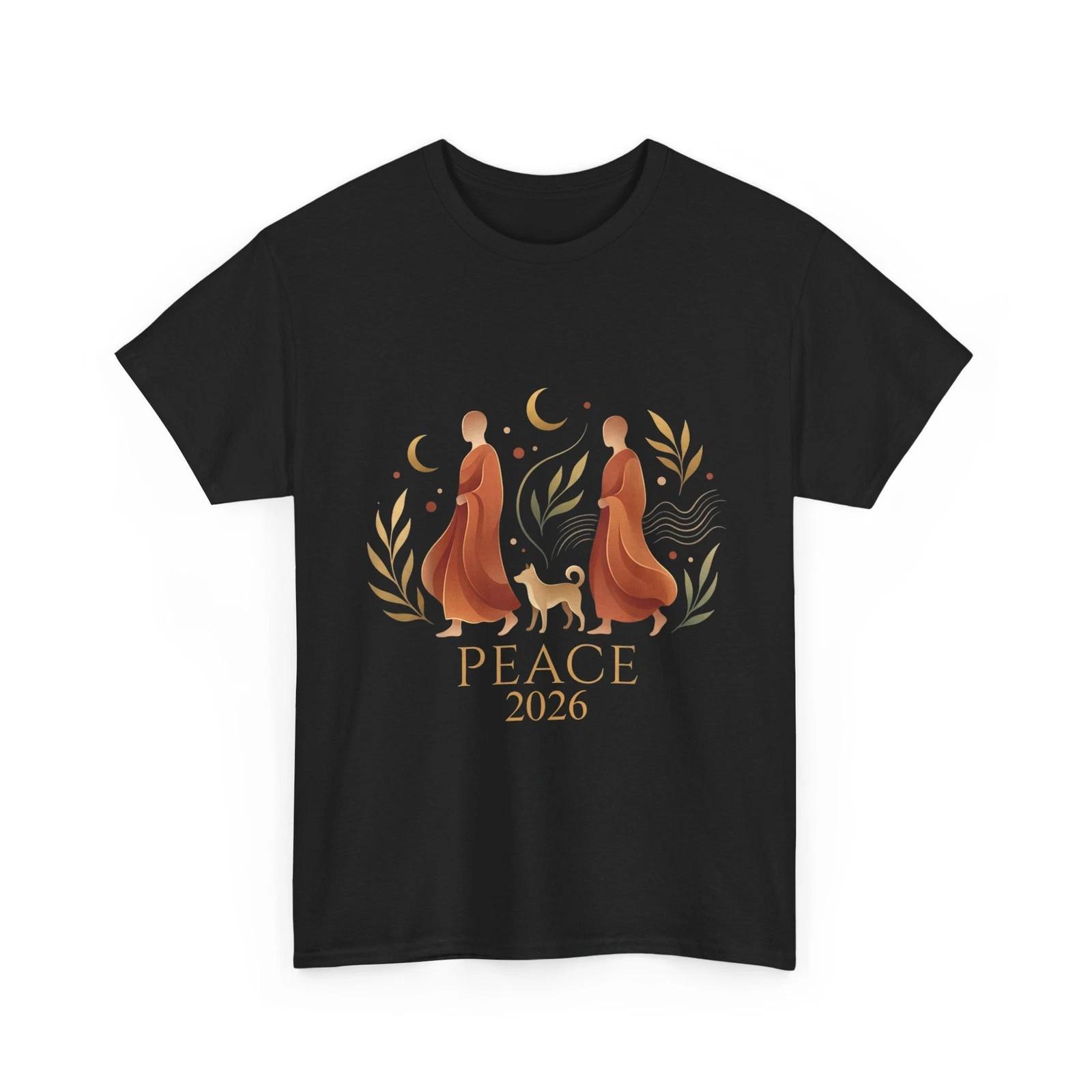 Walk Peace 2026 Shirt, World Peace Monks with Aloka Dog T-Shirt, S