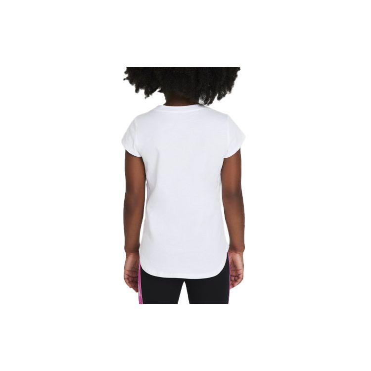 Nike Cat Letter Logo Print Sports Round Neck Short Sleeve T-Shirt Kids Tops White DM3725-100