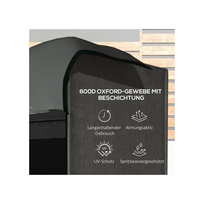 Outsunny Hollywood 3-seater swing cover, hood, ripstop 600D Oxford, 205x124x164cm Dark grey