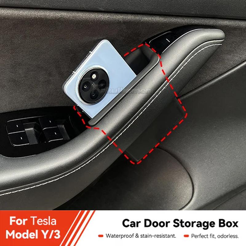 For Tesla Model 3/Y Car Trunk Door Side Storage Box Cover Left Right Interior Storage Box Modification Accessories