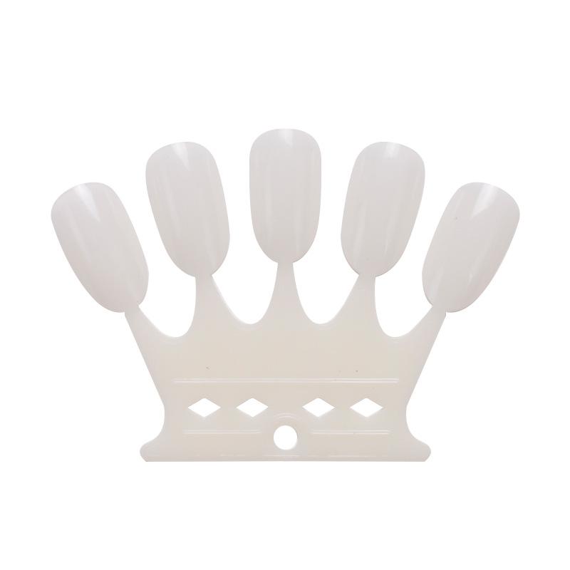 50pcs Crown Shape False Nail Tip Display Clear Natural Color Card Polish Gel Stand Board with Ring Nail Palette Manicure Tools