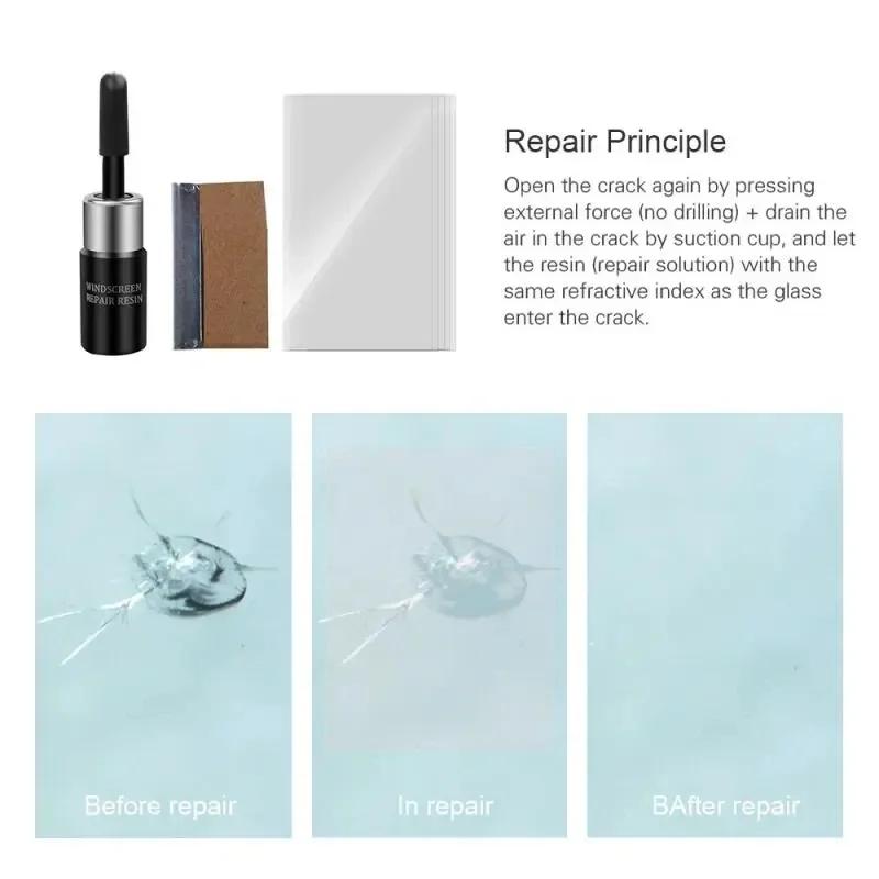Car Windshield Cracked Repair Kit Auto Glass Repairing Resin Glue Window Glass Scratch Repair Set Crack Restore Traceless Tools
