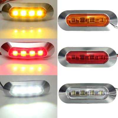 2 Pcs Amber 4 Patch 12/24V Tail Light Side Indicator Waterproof LED Marker Light Trailer Light Truck Side Light