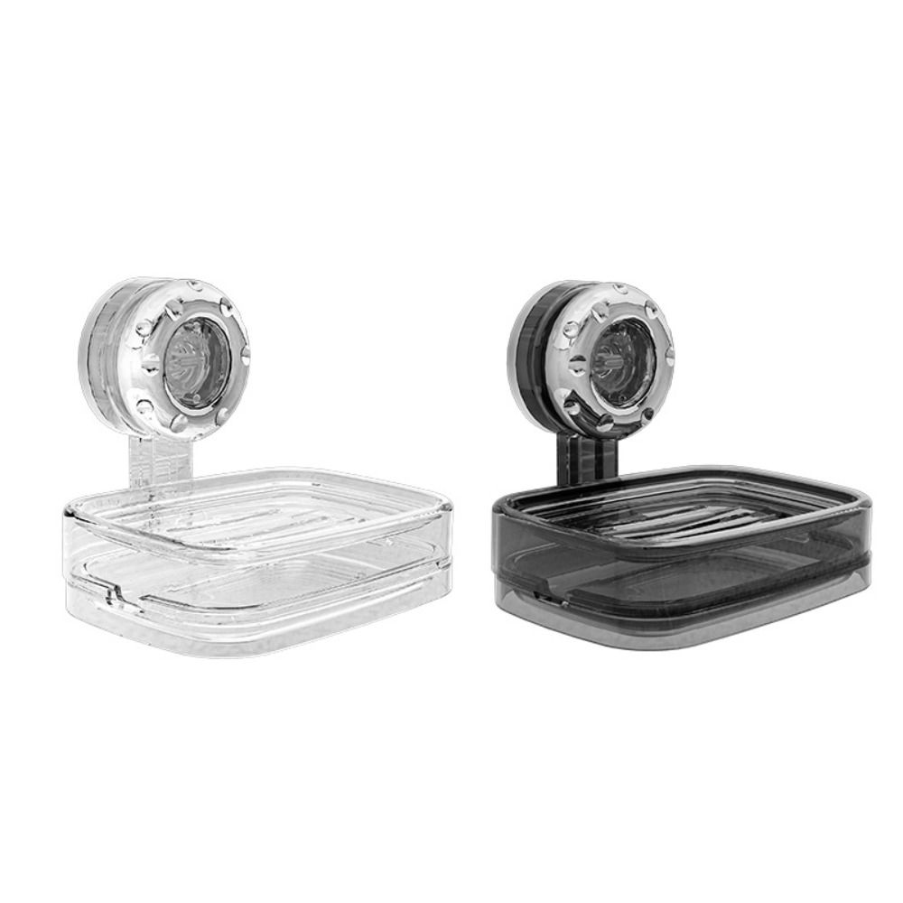 

Suction Cup Soap Rack Transparent Toilet Soap Dish Durable Bathroom Soap Box Household style 3