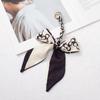 Silk Scarf Keychain with Horseshoe Buckle and Ribbon Bow for Bags and Cars