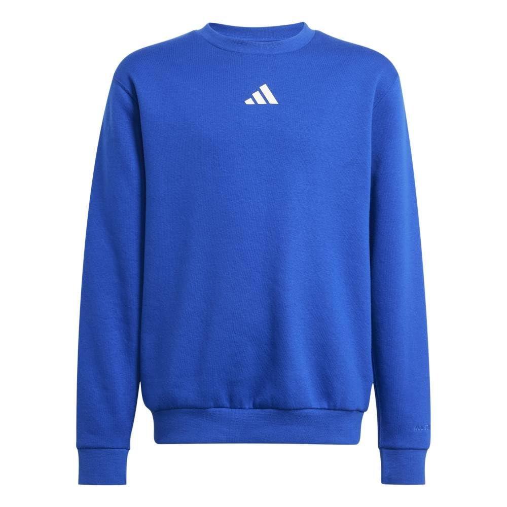 adidas Boys ALLSZN GFX Sweatshirt KPH32 Team Royal Blue Off White Size 130