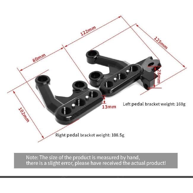 Pedal Mounting Bracket for Surron Light Bee X/S/X160/X260 Dirtbike Off-road Motorcycle Modified Sur-ron Parts (Black)