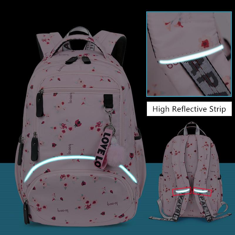 Cherry Blossoms Elementary School Backpack for Girls Black Pink Floral Bookbag Fashion School Bags for Girls Cute Flower Bookbag
