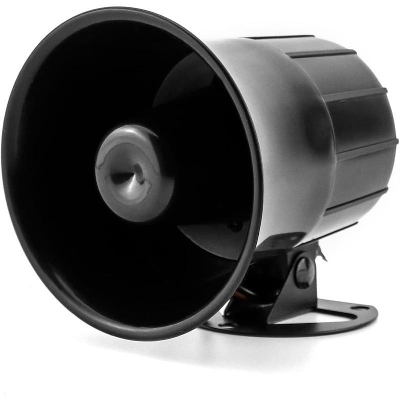 Electric Siren Horn, DC 12V Security Loud Wired Alarm Siren for Home Alarm System Security and Protection, 110 dB чёрный
