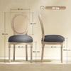 Kitchen Chairs Set of 2, Softly Padded, Vintage Design, Rattan Look, Grey