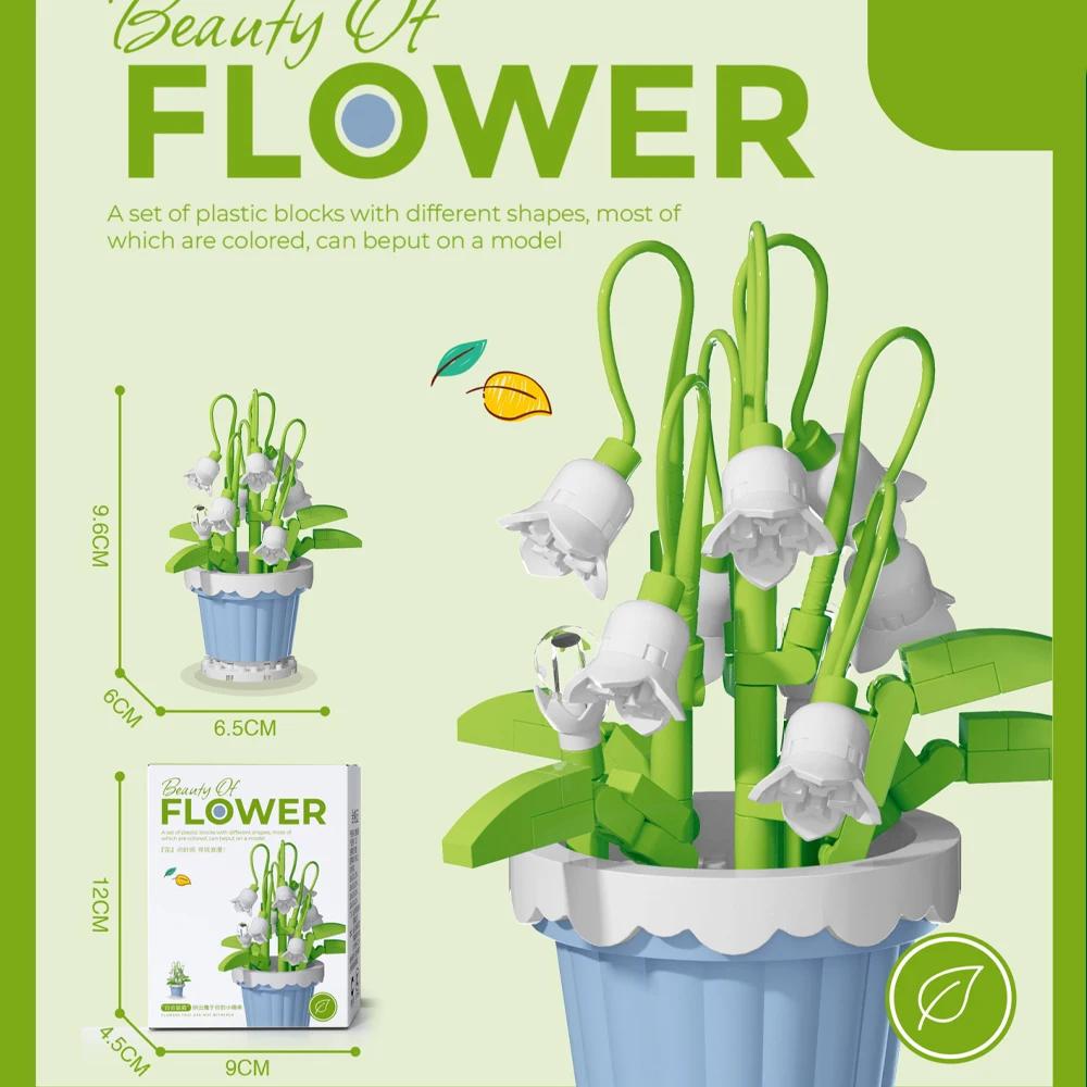 

KNEW BUILT Peony Eternal Flower Micro Mini Building Block Toy-Come with Dust CoverHome DecorValentine s Day Gift for Girls with-box