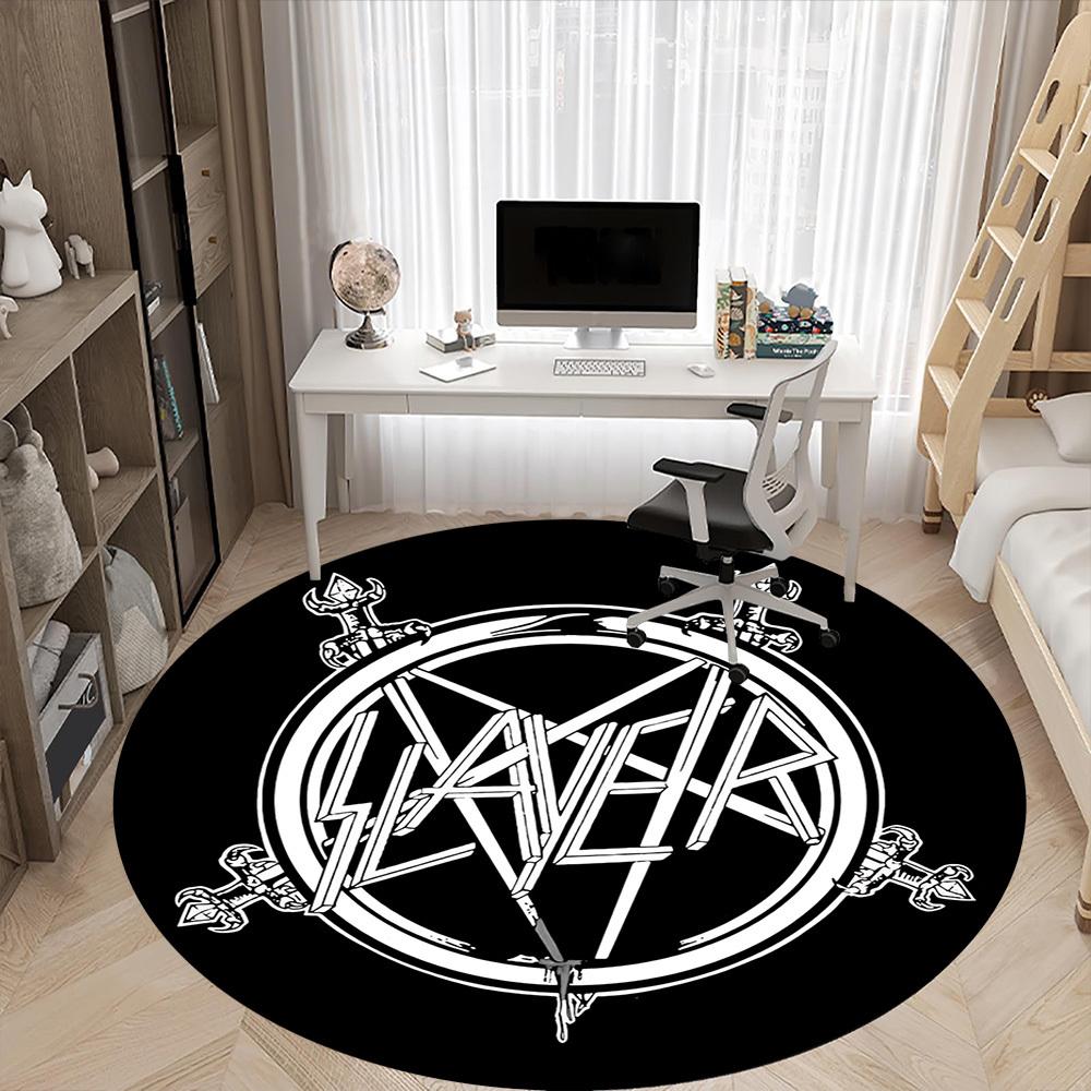 1PC Slayer Logo Office Round Area Rug, Indoor Mat Suitable For Office, Under Office Chairs Bedroom Living Room Home Decor DT1212060