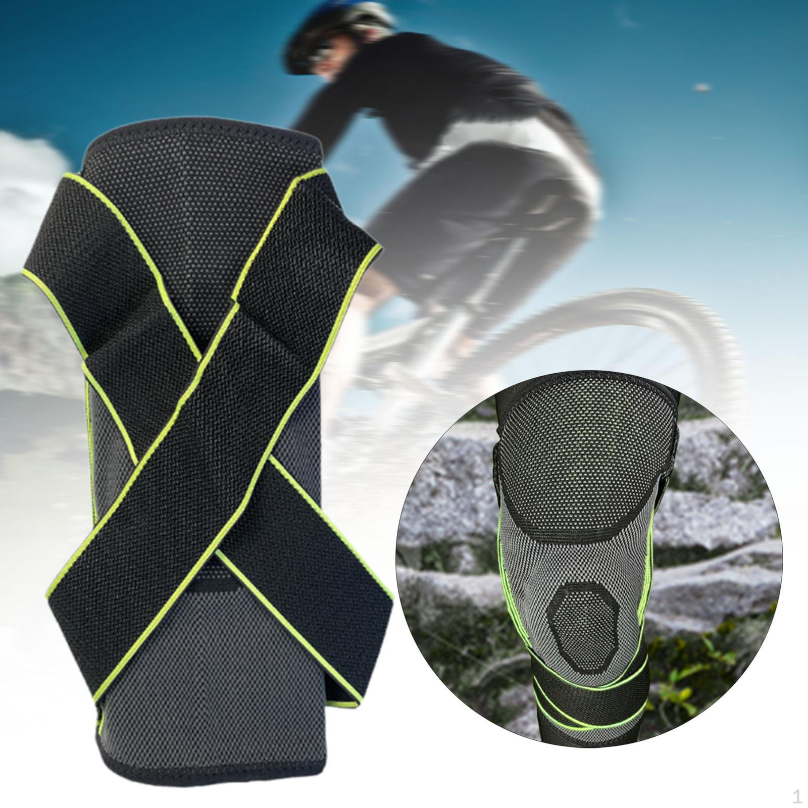 

Knee Support Brace ,Compression Sleeve, Elastic Wrap Around Kneepad, Silicone Pad for Volleyball M