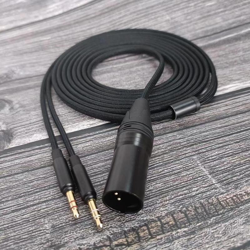 Replacement Headphone Cable 4PinXLR To Two 3.5mm Jacks for T1 2nd / T5P Headphones Headset Audios Line