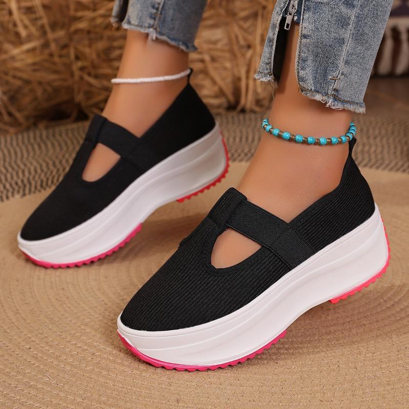 Mocassini a Maglia da Donna a Calzata Larga, Scarpe Casual Slip-On Traspiranti, Ballerine Comfort Europee da Donna