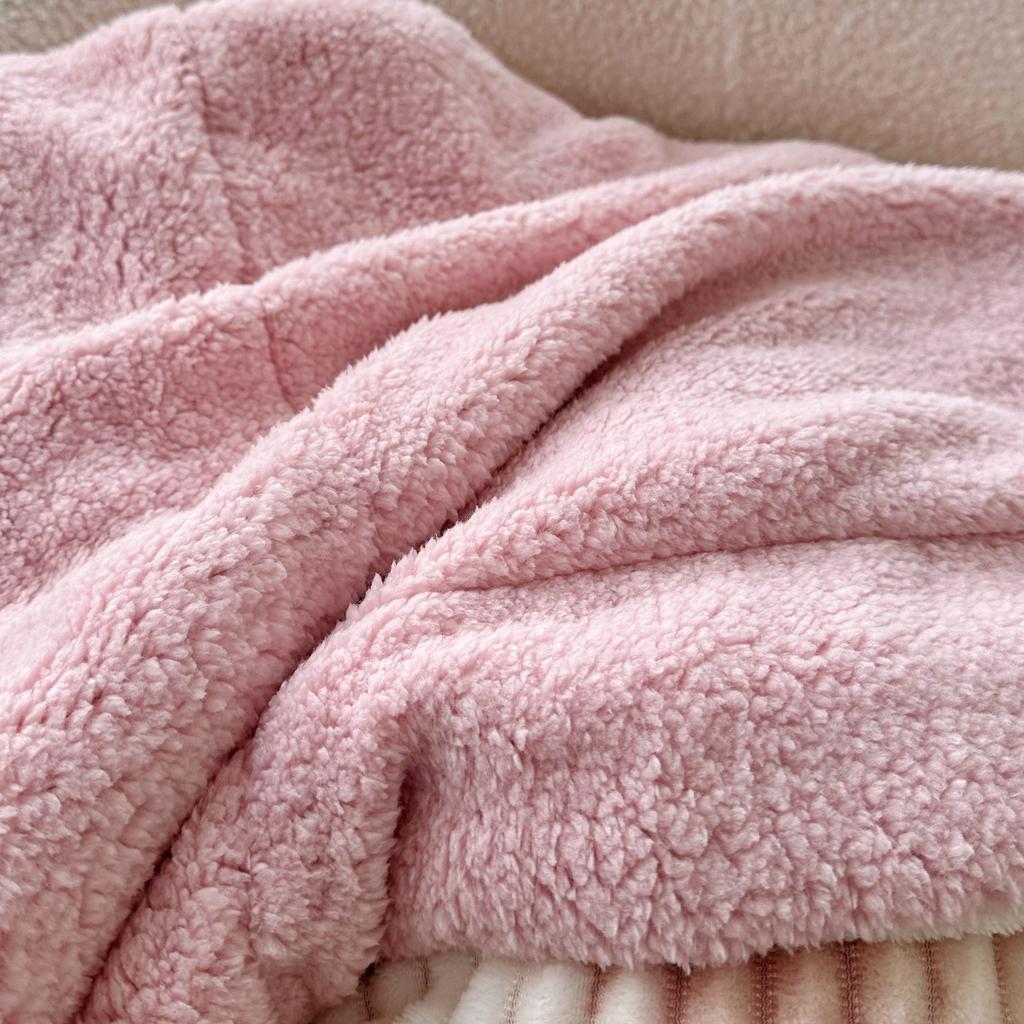 Ink-wash Painting Striped Blanket, Double-Sided Sofa Throw, Flannel Blanket for Air-Conditioned Afternoon Naps