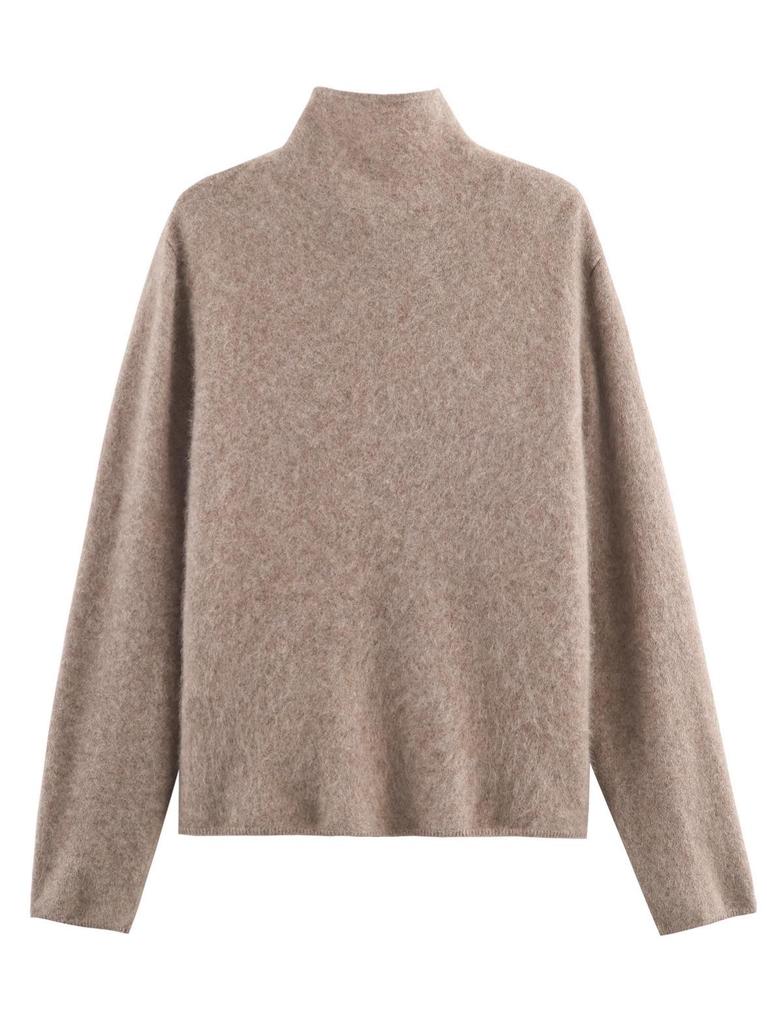 Autumn/Winter Women's French Street Style High Neck Knit Cardigan - Versatile Outerwear