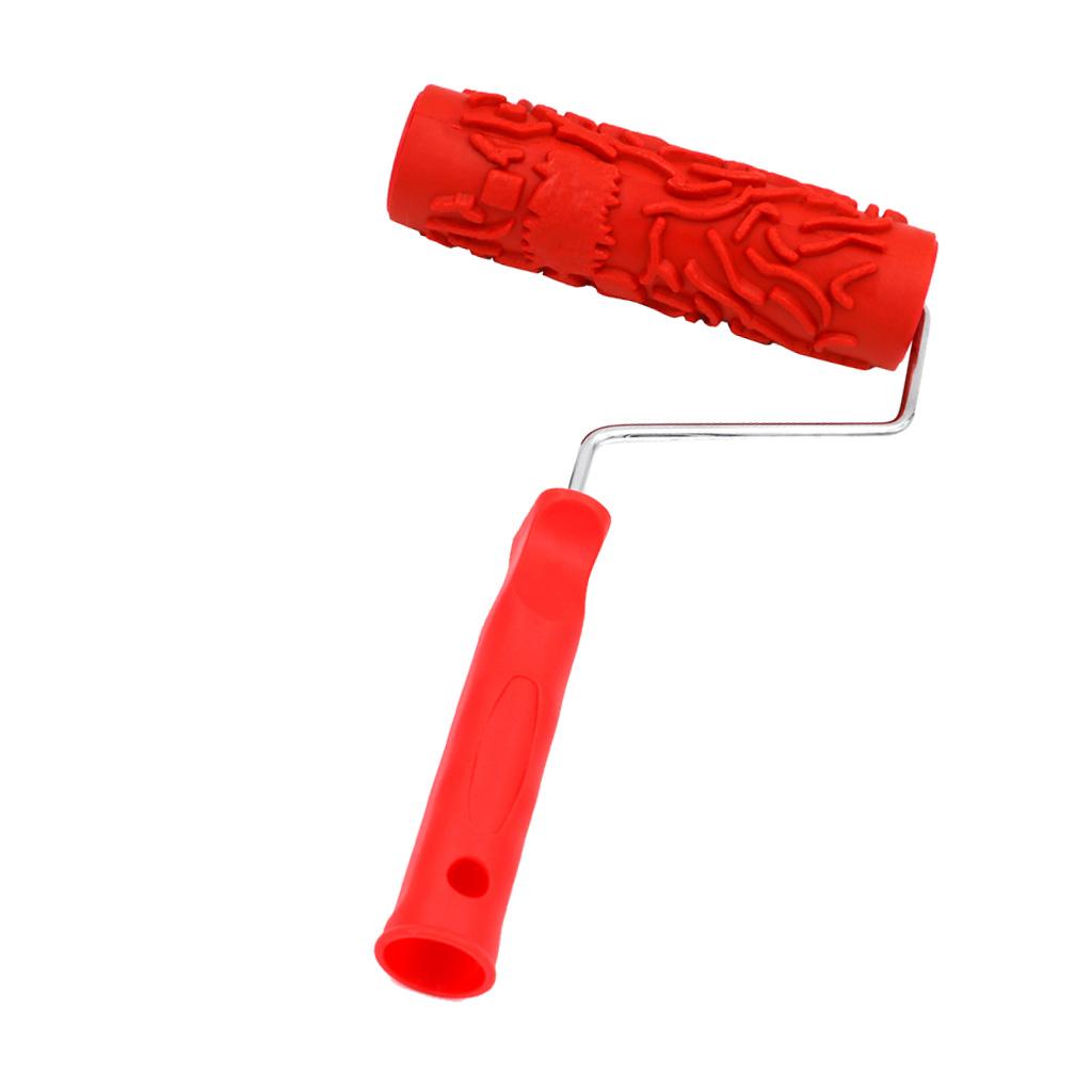 17.5cm Embossed Paint Roller Painting Brush Sleeve With Red