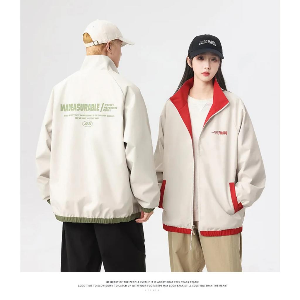 ZYLLO New Jacket Two-sided Long Sleeve Outdoor Men Coats Women Reversible Windproof Coats Splashproof Double-Sided Jackets Couple Top