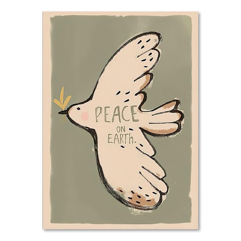 

Nordic Leopard Rabbit Dove Rainbow Apple Funny Poster Wall Art Canvas Painting And Prints Wall Pictures Baby Room Decor 21x30cm No Frame