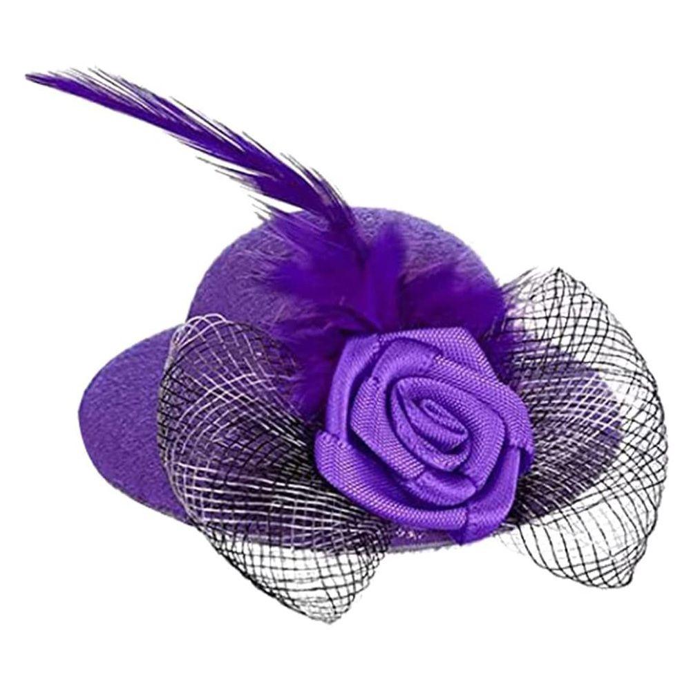 

Adjustable Rooster Duck Stylish Show Costum Chicken Hats Cap for Hens Pets Supplies Feather Top Hat фиолетовый