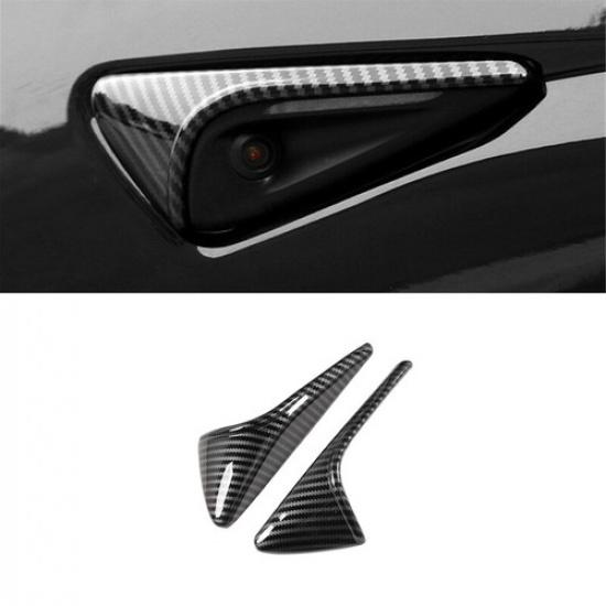 ABS Carbon Fiber Side Camera Fender Cover Trim For Tesla Model 3 Highland 2024