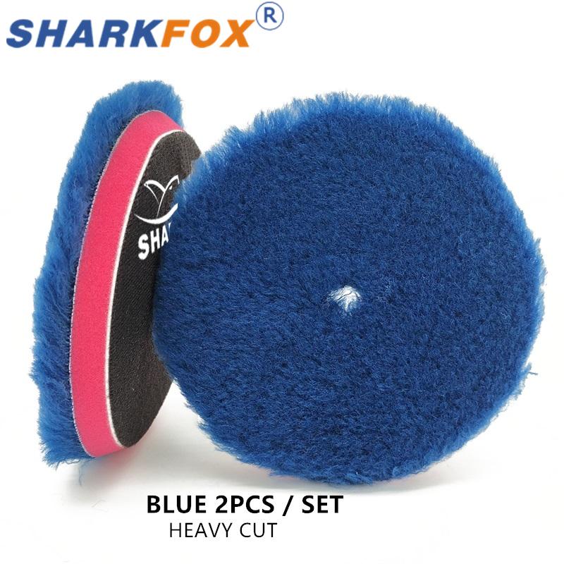 Sharkfox 5/6 Inches Natural Long Fur Wool Polishing Pad for Wax Compound Cutting and Scrach Remove Disc Buffer Pad for Car Care
